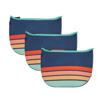 3PK Annabel Trends Wet Pack Neoprene Mens Wet Bags 30x38cm - Navy Sunrise