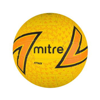 Mitre Attack F18P Netball Yellow/Orange/Black Size 5