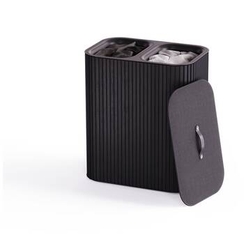 Joseph Joseph 90L Laundry Basket 3 Compartments W/ Drop-In Handles Black