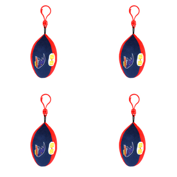 4PK AFL Adelaide Footy Keyclip Hanging Bag Accessory 10cm