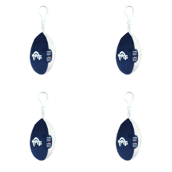 4PK AFL Carlton Footy Keyclip Hanging Bag Accessory 10cm
