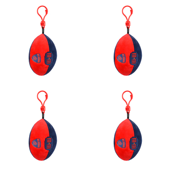 4PK AFL Melbourne Footy Keyclip Hanging Bag Accessory 10cm