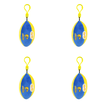 4PK AFL West Coast Footy Keyclip Hanging Bag Accessory 10cm