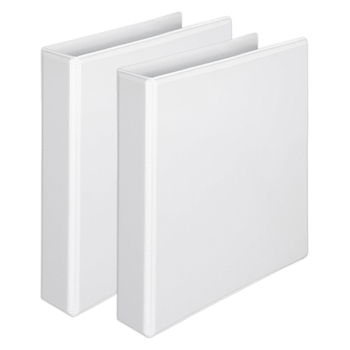 2PK Marbig Clearview PP 2 D-Ring 25mm A5 Insert Binder - White
