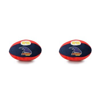 2PK AFL Footy Adelaide Soft Plush Ball Kids/Children Toy 18cm