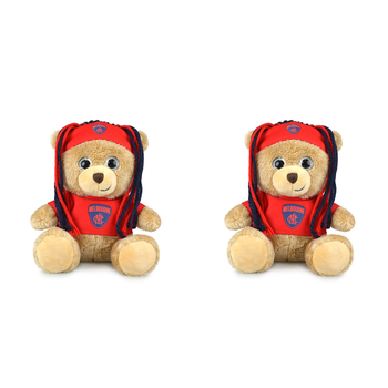 2PK AFL Sparkle Fanatic Melbourne Plush Toy 20cm - Red