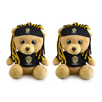 2PK Korimco 20cm AFL Sparkle Fanatic Bear - Richmond