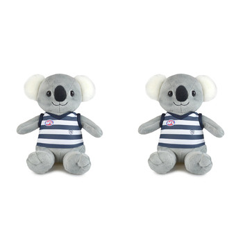 2PK AFL Koala Geelong Soft Animal Plush Toy 20cm - Grey