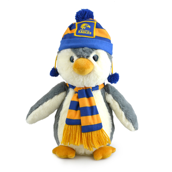 Korimco 27cm AFL Penguin West Coast Soft Stuffed Toy 3y+