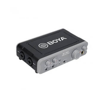 Boya By-AM1 Dual Channel Audio Mixer Sound Card 160x105cm For XLR Mic Black