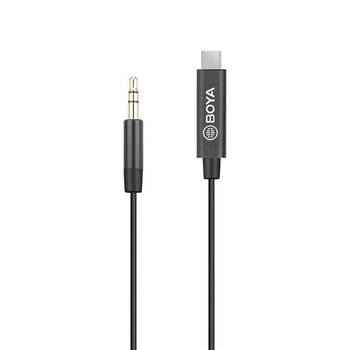 Boya By-K2 3.5mm Male TRRS to Type-C Audio Adapter Cable 20cm - Black