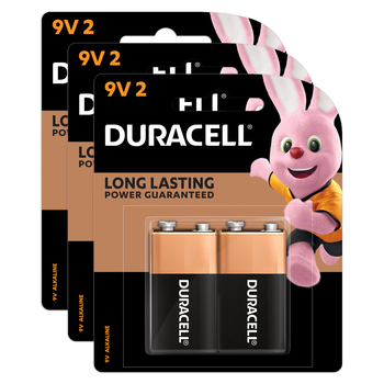 3x 2pc Duracell Coppertop 9V Alkaline Battery Pack Single Use