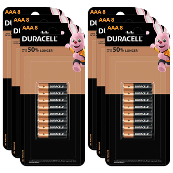 6x 8pc Duracell Coppertop AAA Alkaline Battery Pack Single Use