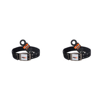 2PK AgBoss Working Farm Pet Dog Collar Reflective Black 0.04x70cm 28 inch 