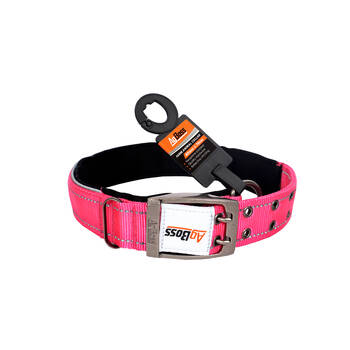 AgBoss Working Farm Pet Dog Collar Reflective Hot Pink 0.04x70cm 28 inch 