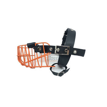 AgBoss Working Dog Adjustable Muzzle Lightweight Black and Orange Wire