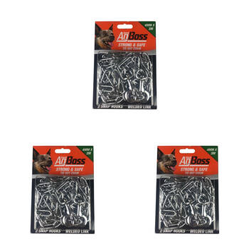 3PK AgBoss Heavy Duty Adjustable Welded Link Tie Out Chains 3mmx3m