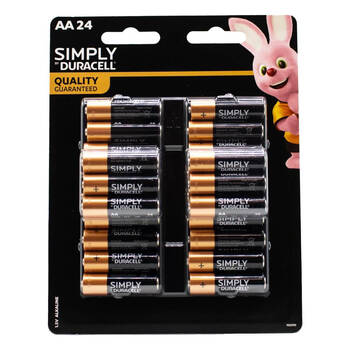 24pc Duracell AA Size 1.5V Alkaline Battery Pack Single-Use Batteries