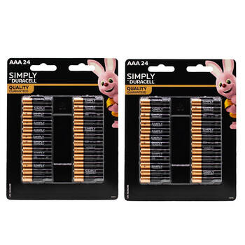 2x 24pc Duracell AAA Size 1.5V Alkaline Battery Pack Single-Use Batteries