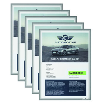 5pc Durable Duraframe Info Static Cling Pocket A4 - Grey