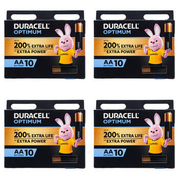 40pc Duracell Optimum Durable Extra Power AA Batteries - Black