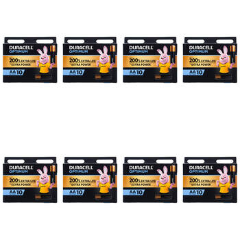 80pc Duracell Optimum Durable Extra Power AA Batteries - Black