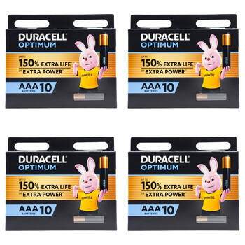 40pc Duracell Optimum Durable Extra Power AAA Batteries - Black