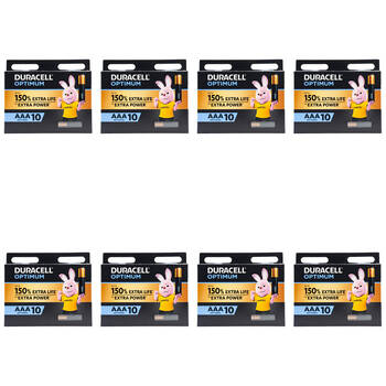 80pc Duracell Optimum Durable Extra Power AAA Batteries - Black