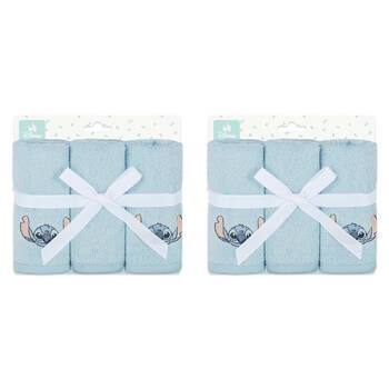 6pc Disney Stitch Baby/Kids Cotton Washers/Washcloth 25x25cm