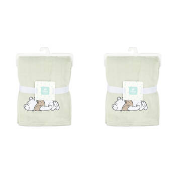 2PK Disney Pooh Baby/Kids Polyester Velour Applique Stroller Blanket 76x101cm