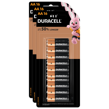 3x 16pc Duracell Coppertop AA Alkaline Battery Pack Single Use