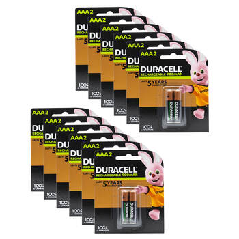12x 2pc Duracell 1.2V AAA Size Battery Pack 900mAh Rechargeable Batteries