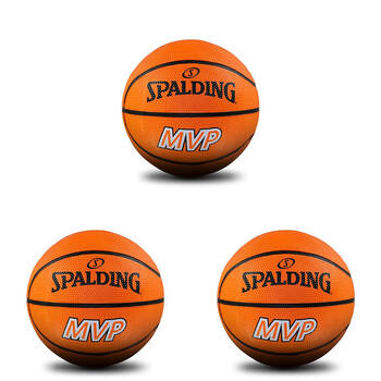 3PK Spalding MVP Mini Indoor/Outdoor All Surface Rubber Basketball Size 1 Orange
