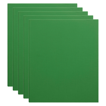 5PK Marbig PE/Linen 2 D-Ring 25mm A4 Binder File Organiser - Green