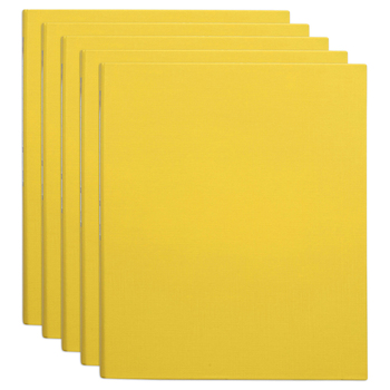 5PK Marbig PE/Linen 2 D-Ring 25mm A4 Binder File Organiser - Lemon