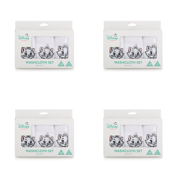 4x 3pc Disney Cats Washers Towels Baby Nursery Decor