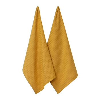 2pc J.Elliot  Waffle Tea Towels 50x70cm Mustard