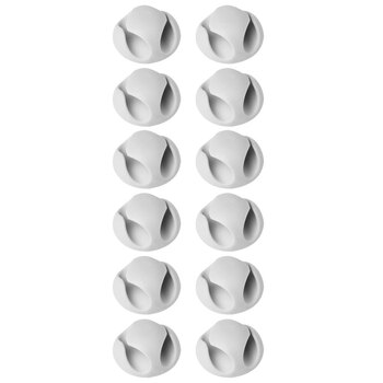 2x 6pc Durable Cavoline 18cm Plastic Self Adhesive Clips - Grey