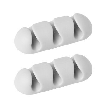 2pc Durable Cavoline 18cm Plastic Self Adhesive Clips 3 Slot - Grey