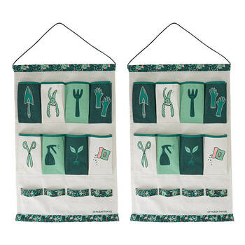 2PK Annabel Trends Hanging Garden Tool Organiser Storage Cotton Canvas 71x48cm