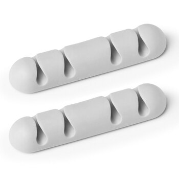 2pc Durable Cavoline 18cm Plastic Self Adhesive Clips 4 Slot - Grey
