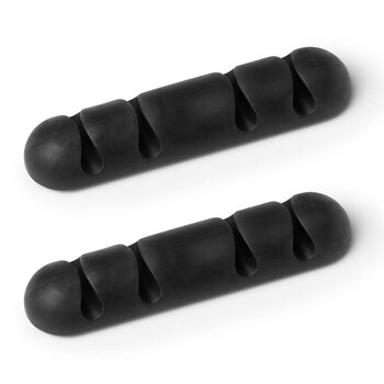 2pc Durable Cavoline 18cm Plastic Self Adhesive Clips - Graphite