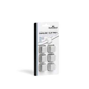 6pc Durable Cavoline 18cm Plastic Self Adhesive Pro Clips  - Grey