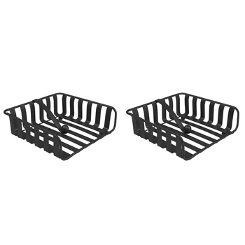 2PK Spectrum Steel Striped Weighted Napkin Holder - Black