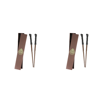 2x 2pc Harry Potter Wand Chopsticks in Box 23cm - Brown