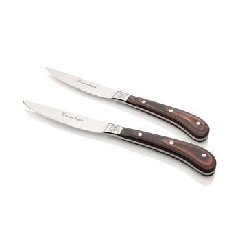 Stanley Rogers Pistol Grip Woodland Steak Knives 4pc Set Brown