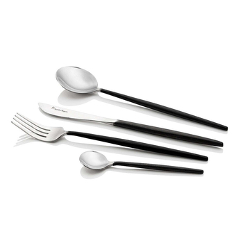 Stanley Rogers Piper Black Cutlery Family Dinner Set 16pc