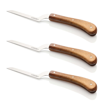 3PK Stanley Rogers Pistol Grip Long Soft Cheese Knife Acacia