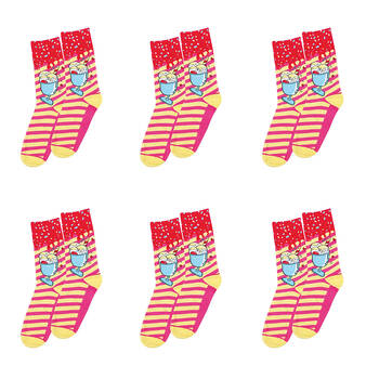 6PK Wicked Sista Cotton Stretchable Sundae Socks One Size 6-10