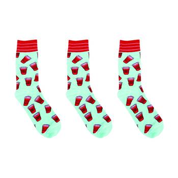 3PK Mister Soda Socks Mens Casual One Size Cotton Sea Green